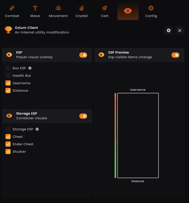 ESP, storage ESP, nametags, distance